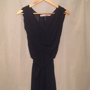 Milla Navy Dress with Silky, Chiffon Like Draping